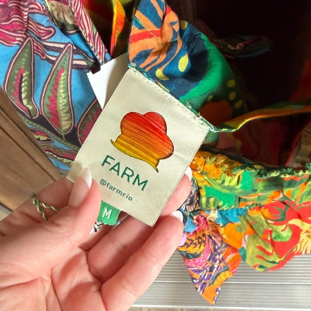 FARM Rio Multicolor Tropical Ruffle Top - Picture 3 of 4